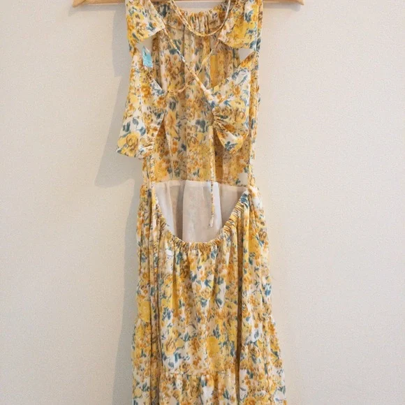 Hayden Yellow Floral long Dress - Picture 3 of 6